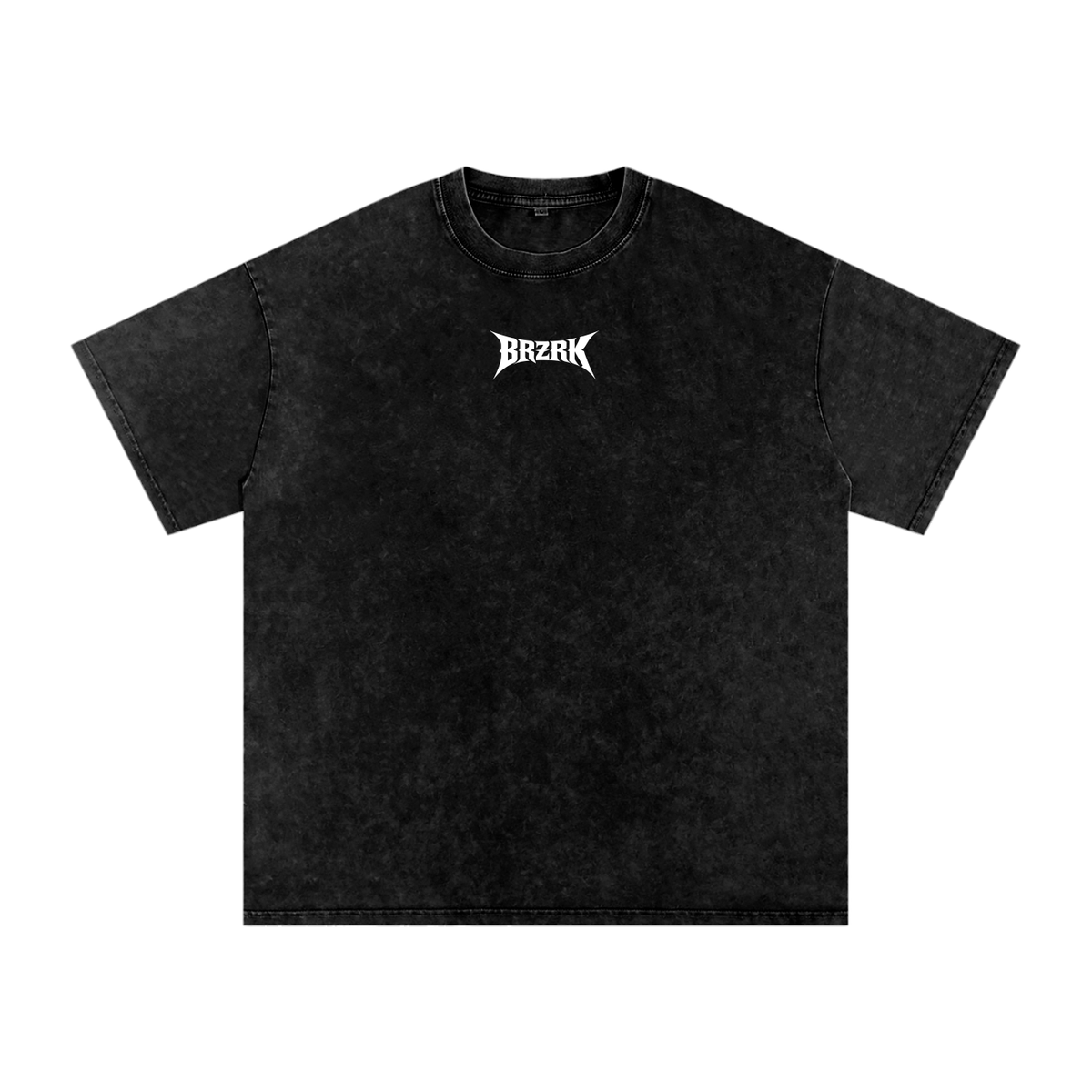 BRZRK Sk8 Tee in Washed Black, front view