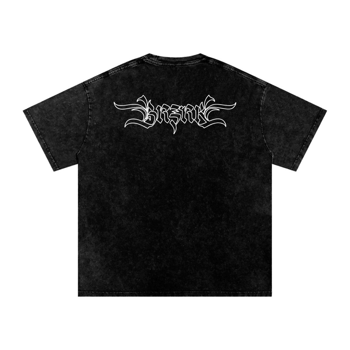BRZRK Flourish Tee in Washed Black, back view