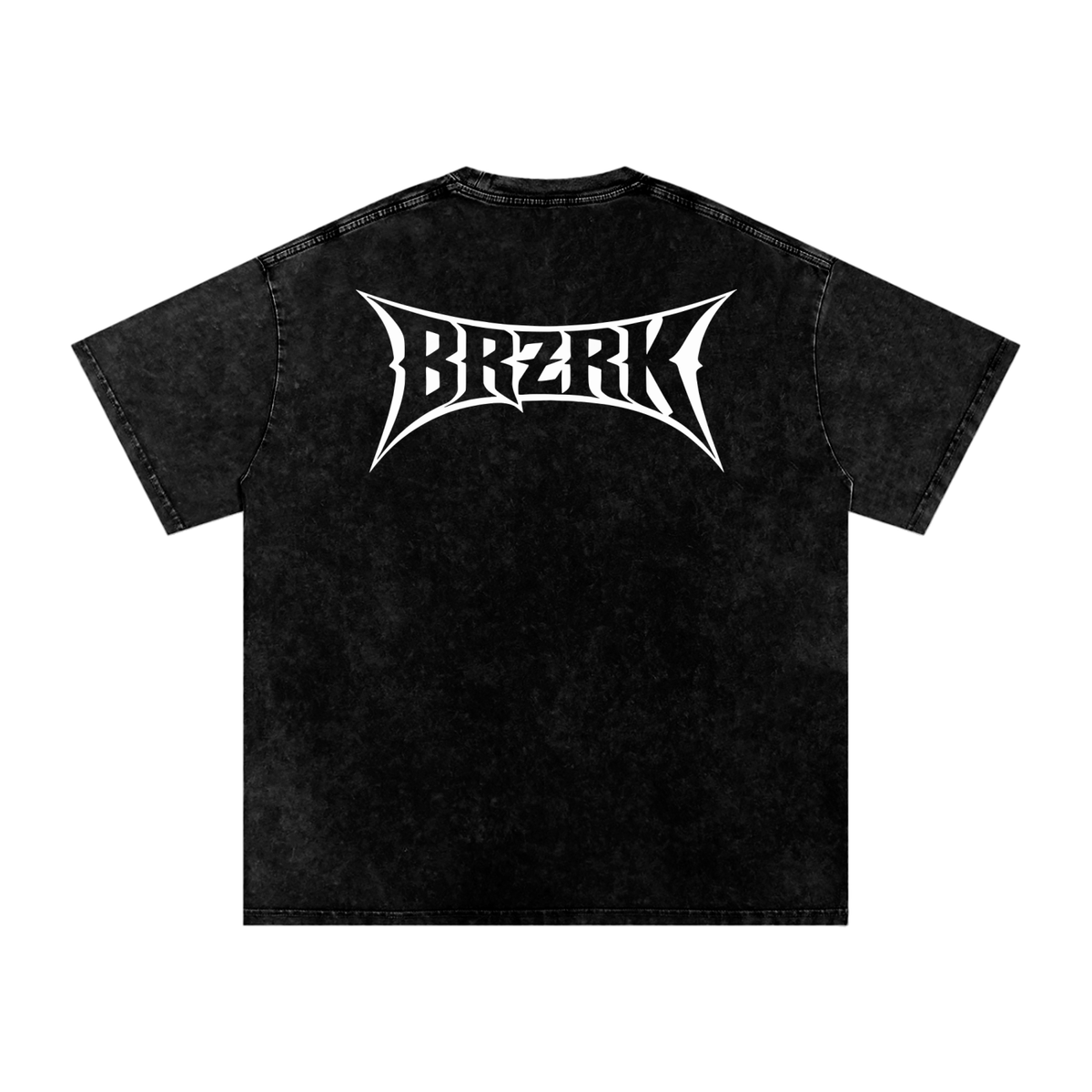 BRZRK Sk8 Tee in Washed Black, back view